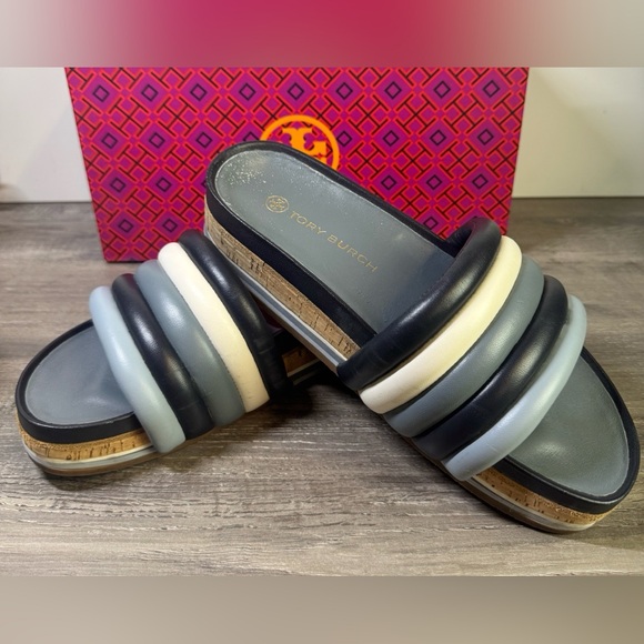 Tory Burch Shoes - Tory Burch Quilted Napa Leather Platform Sandals Womens size 9 $317